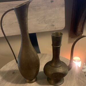Elegant Brass Vase Set